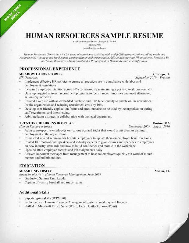 Sample Cover Letter for Resume Human Resources Manager 23 Human Resource Manager Resume Example In 2020