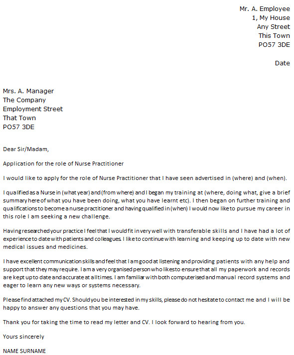 Sample Cover Letter for Resume Nurse Practitioner Nurse Practitioner Cover Letter Example Icover