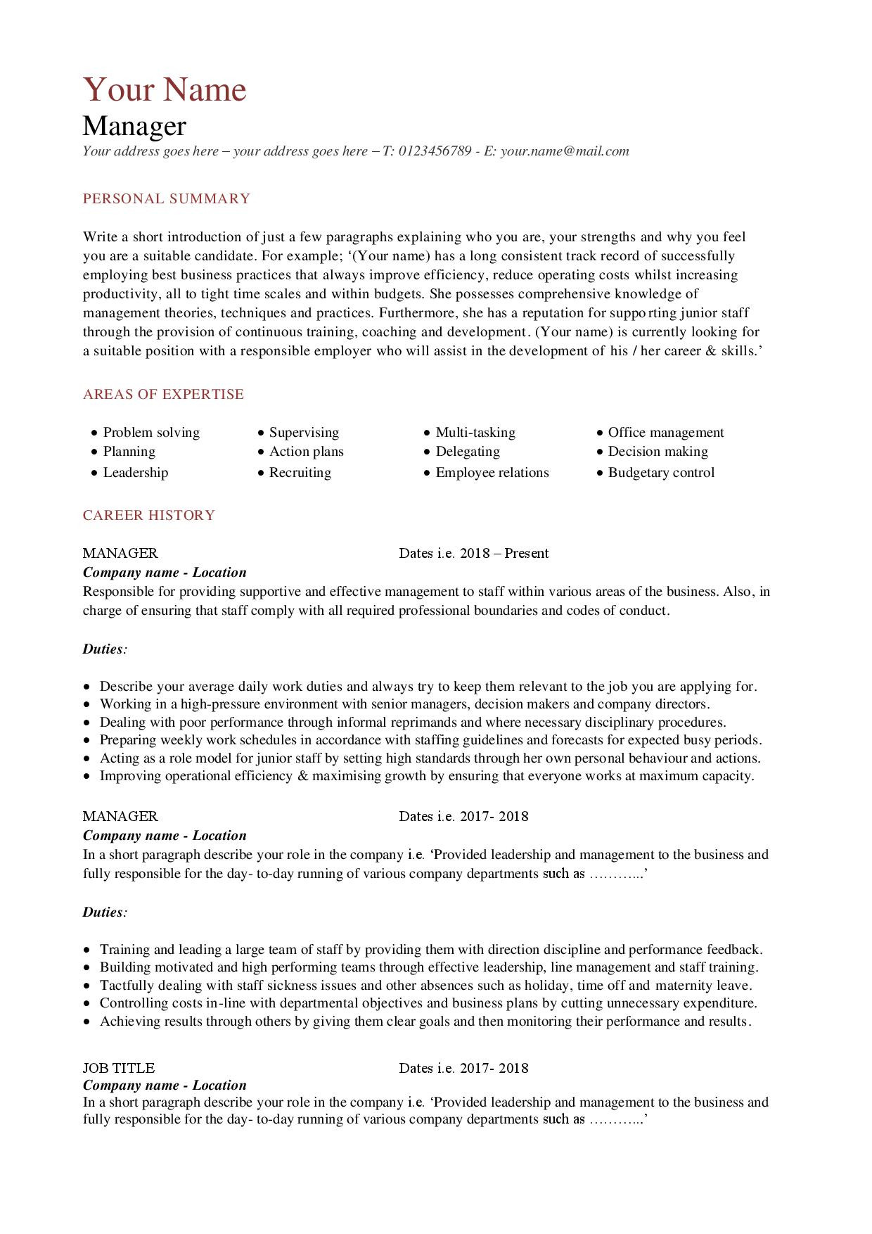 Sample Resume for 11 Years Experience Work Experience Cv Template Year 11 • Invitation Template