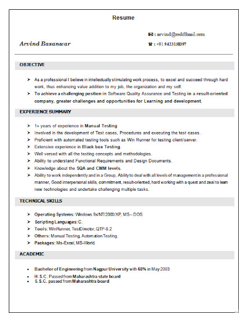 Sample Resume for 2 Years Experience In Manual Testing Manual Testing Resume Sample for 2 Years Experience Best