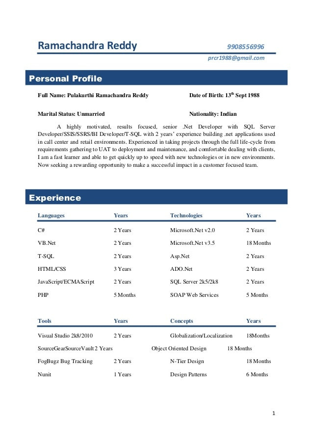 Sample Resume for 2 Years Experience In Sql Sql Server Developer Ssis Ssrs Bi Developer T Sql with 2