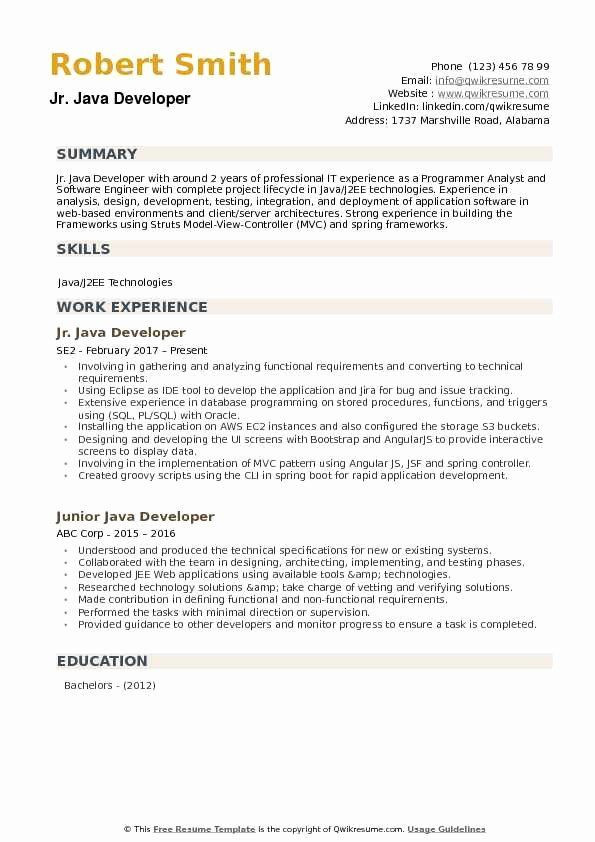 Sample Resume for 2 Years Experience software Developer Ui Developer Sample Resume 2 Years Experience Best
