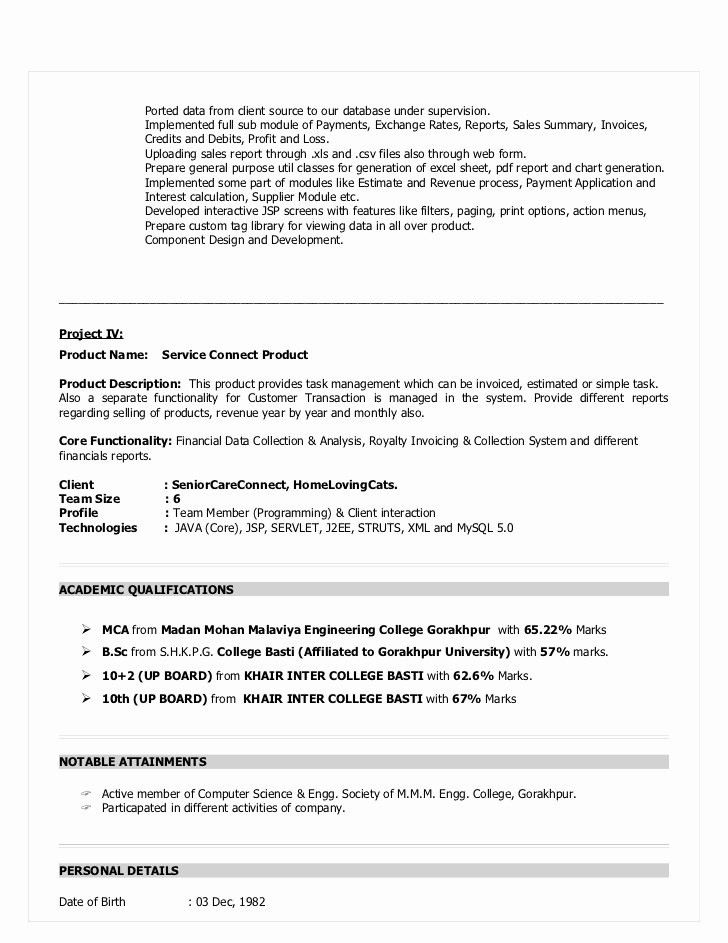 Sample Resume for 3 Years Experience In Java 20 Java Developer Resume 3 Years Experience
