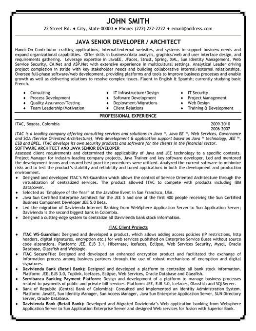 Sample Resume for 8 Years Experience In Java 8 Best Best Java Developer Resume Templates & Samples