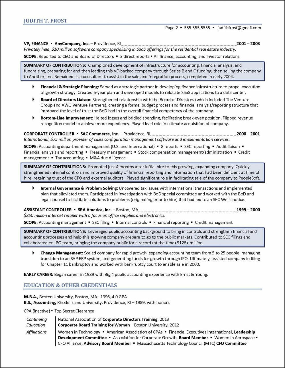Sample Resume for Board Of Directors Positions Board Of Directors Resume Examples – Distinctive Career Services
