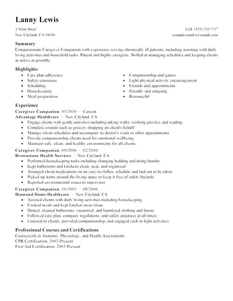 Sample Resume for Caregiver In Canada 75 Beautiful S Sample Resume for Caregiver Canada