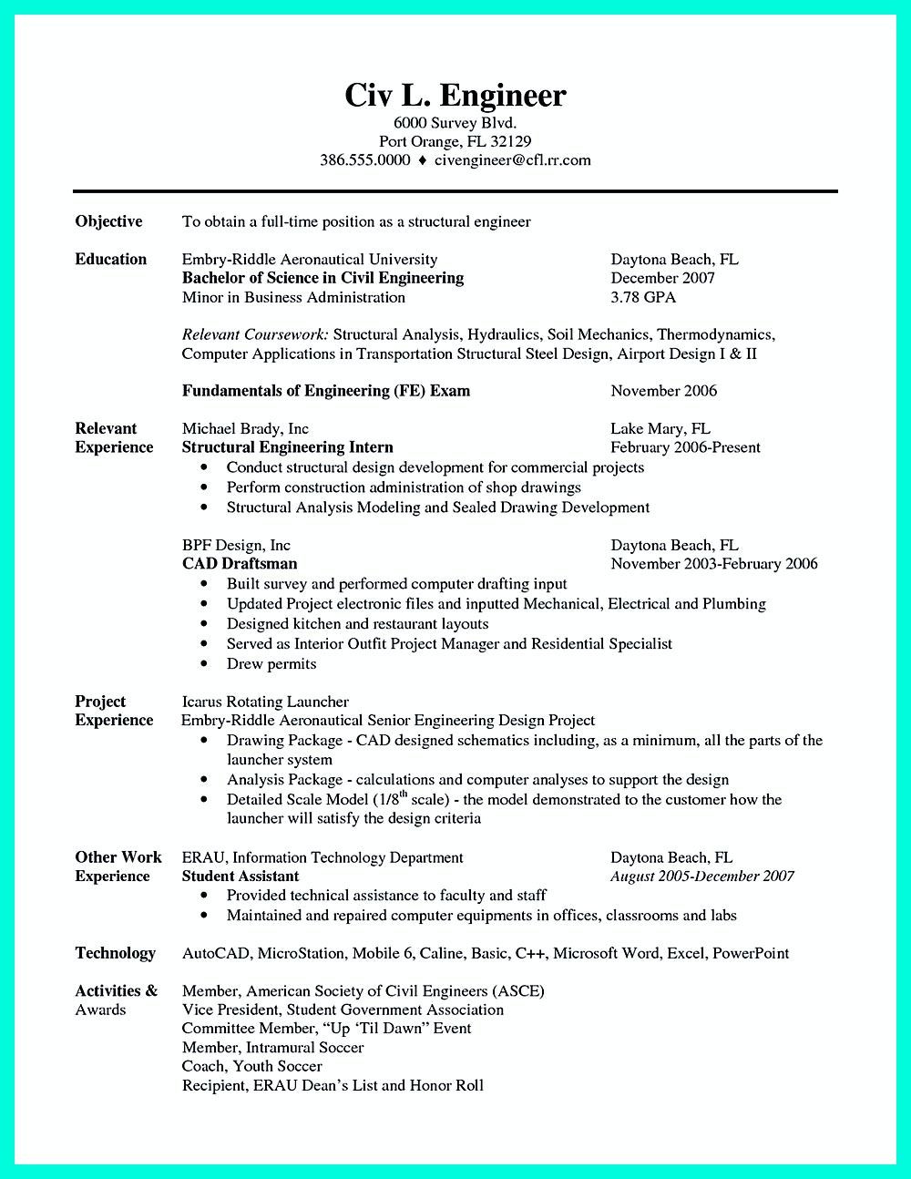 Sample Resume for Civil Engineering Student some Necessary Keys for Civil Engineering Resume Engineering …