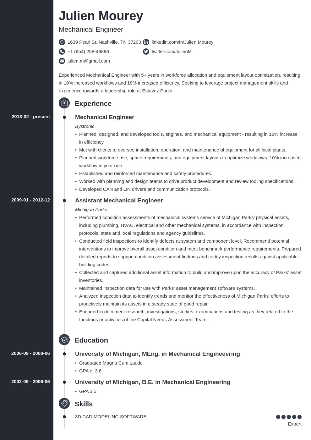 Sample Resume for Mechanical Design Engineer with Experience Mechanical Engineering Resume Template Concept