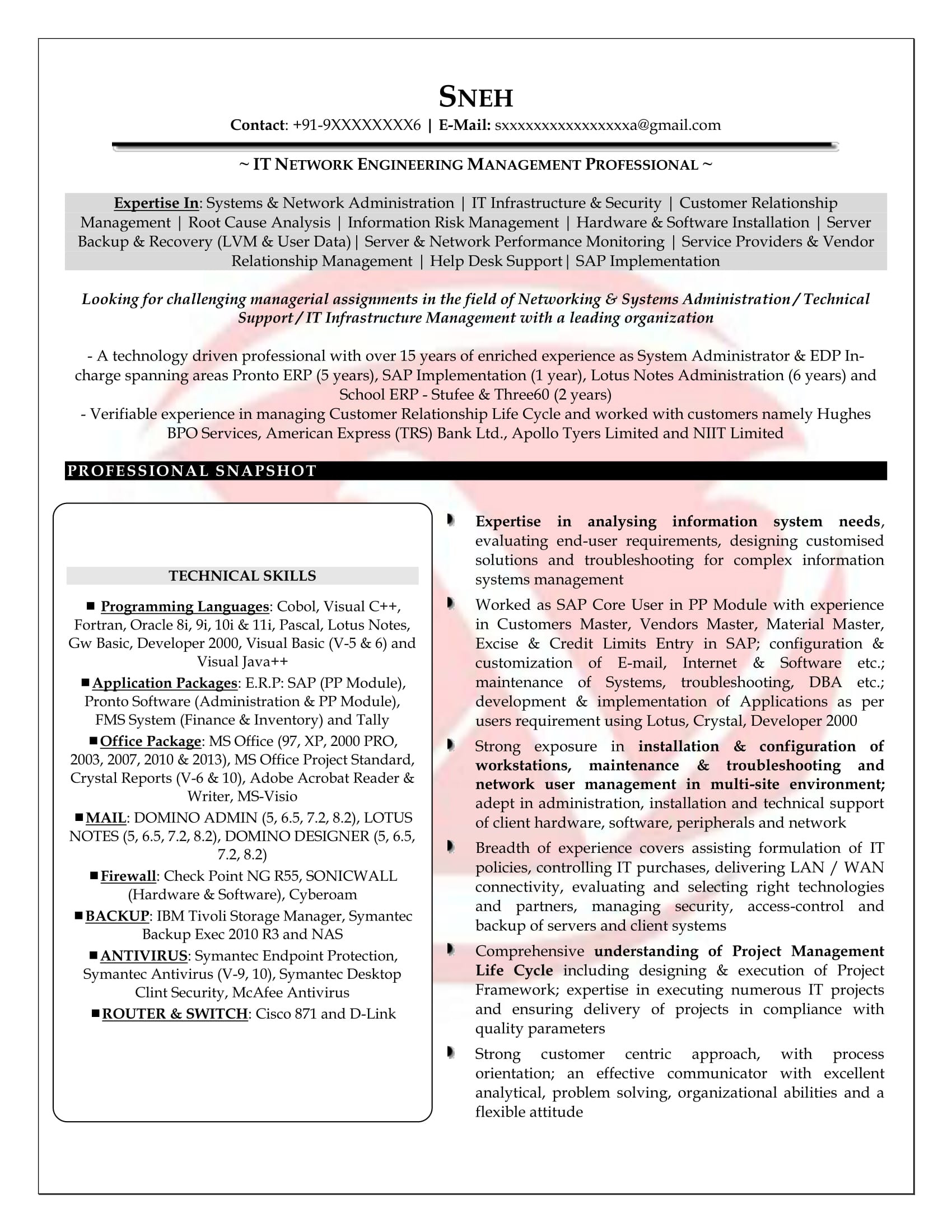 Sample Resume for Network Engineer Fresher Network Engineer Sample Resumes, Download Resume format Templates!