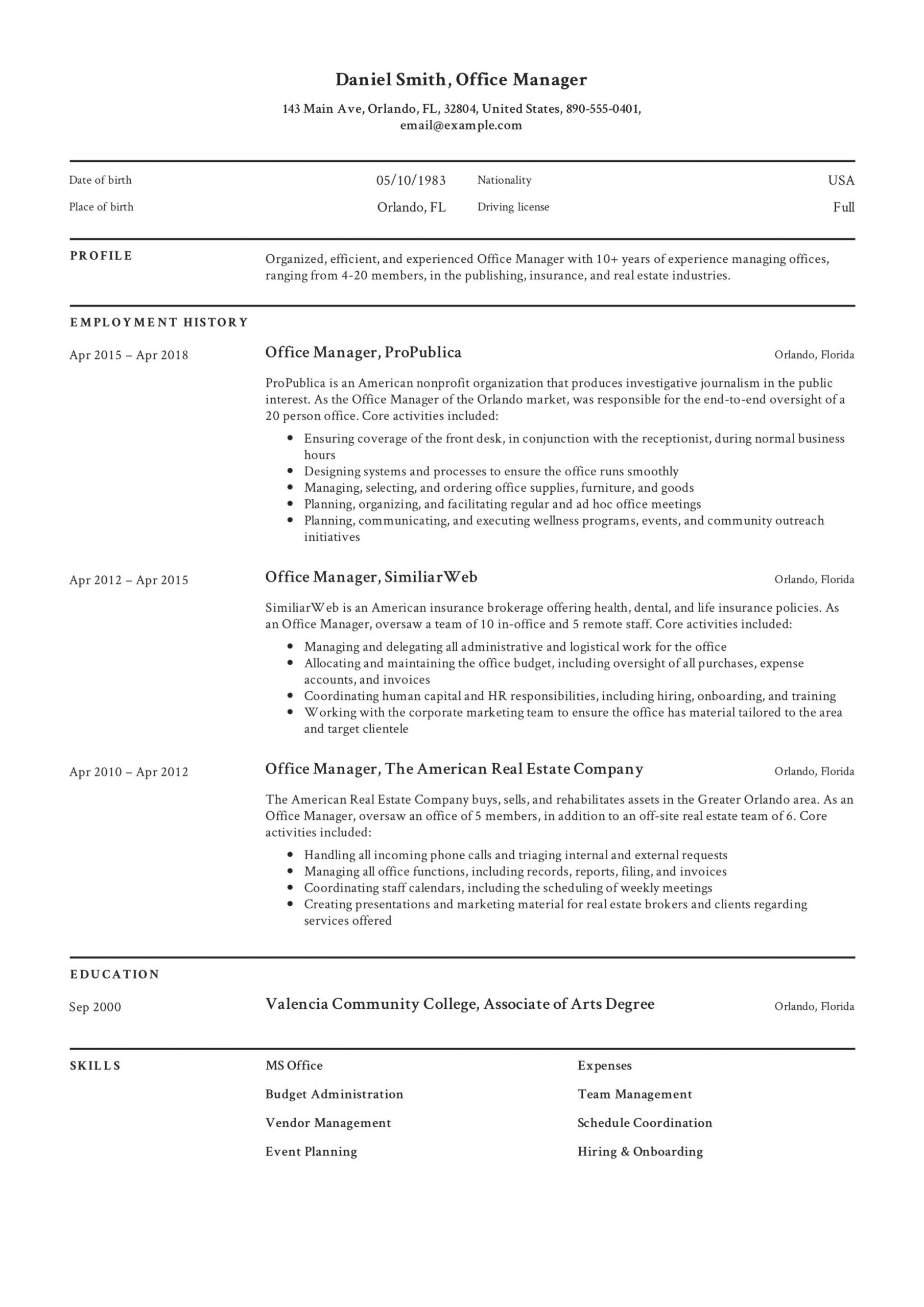 Sample Resume for Post Office Job Post Office Manager Resume October 2021