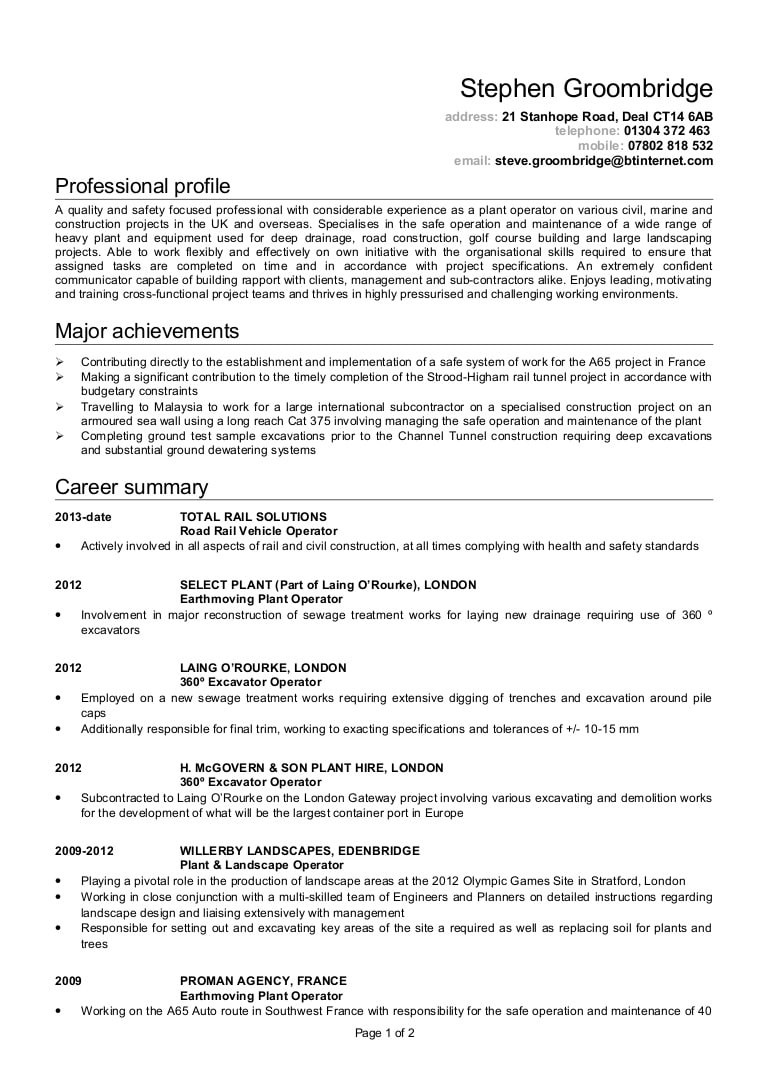 Sample Resume for Power Plant Operator Stephen Groombridge-cv-1 (1)