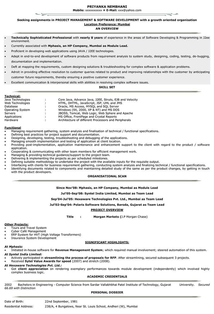 Sample Resume for software Engineer with 4 Years Experience Resume format for 5 Years Experience In Testing , #experience …