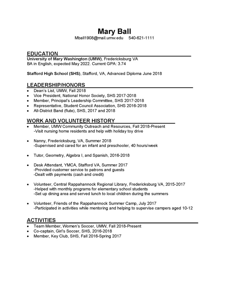 Sample Resume for Summer Job College Student with No Experience Student No Work Experience Resume the 1 Secrets About