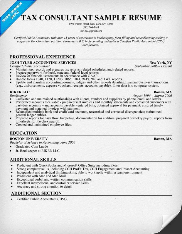 Sample Resume for Tax Consultant In India Tax Consultant Resume Sample Resume Panion