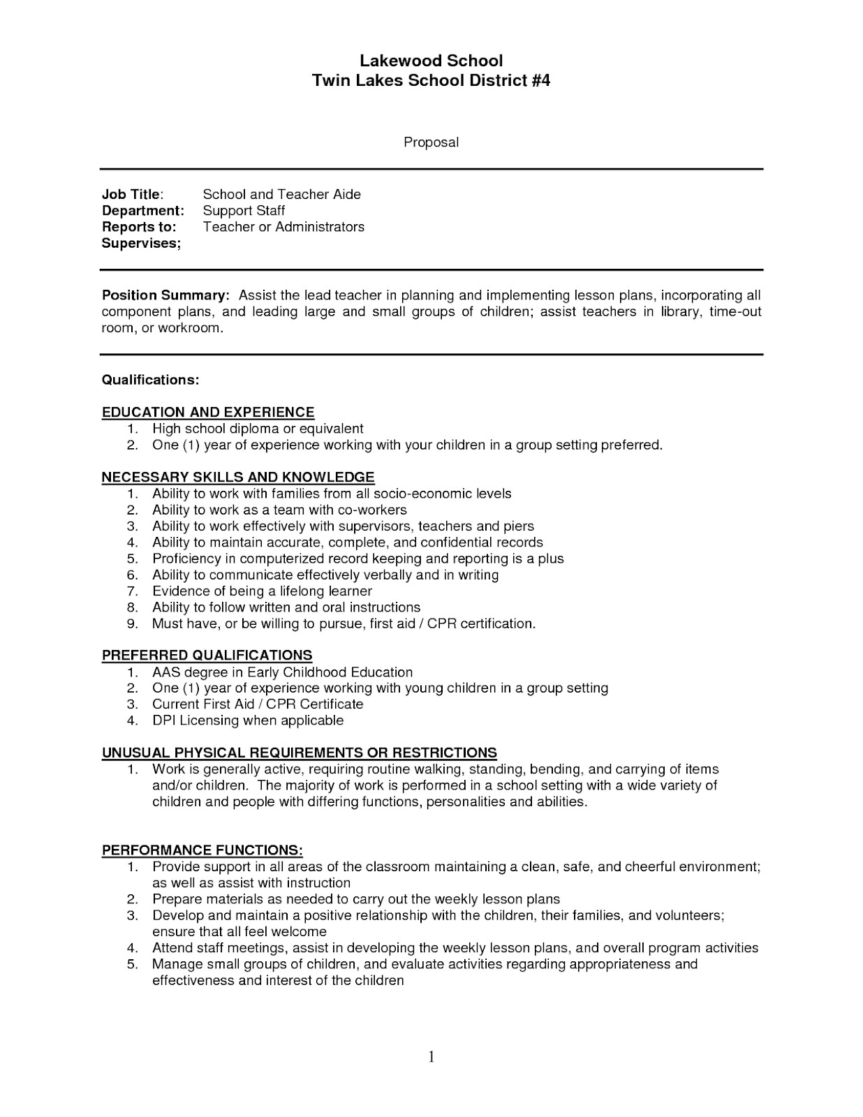 Sample Resume for Teacher assistant with No Experience Teacher assistant Resume Sample Teacher assistant Resume