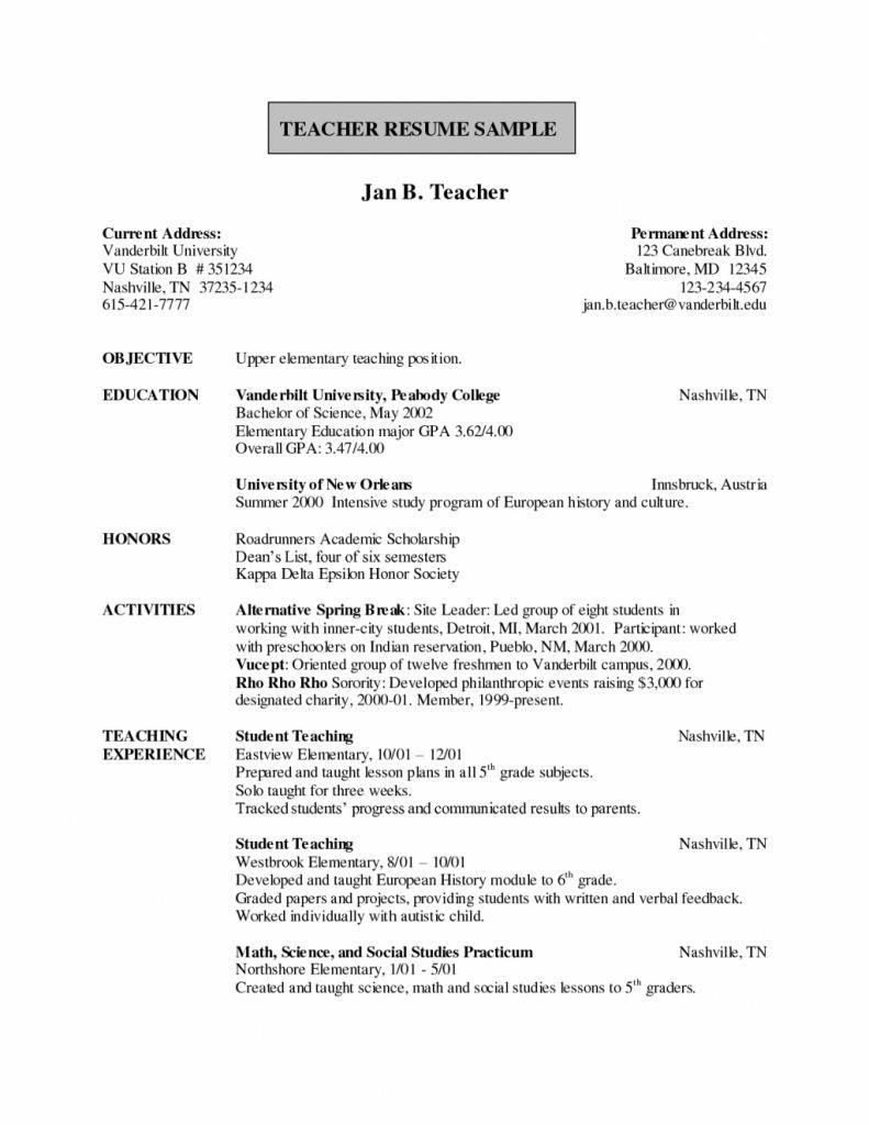 Sample Resume for Teachers In India Sample Resume for Teachers In India Word format Best