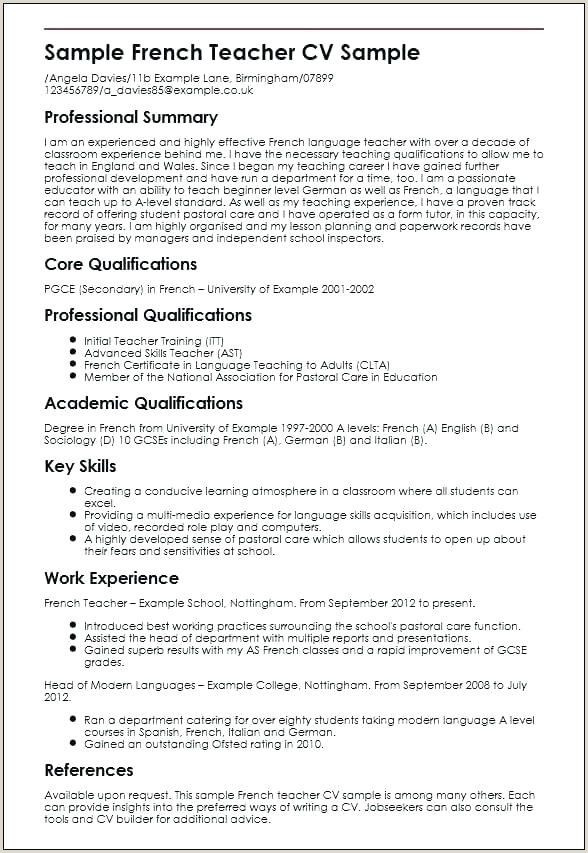 Sample Resume for Teachers In India Sample Resume for Teachers without Experience In India