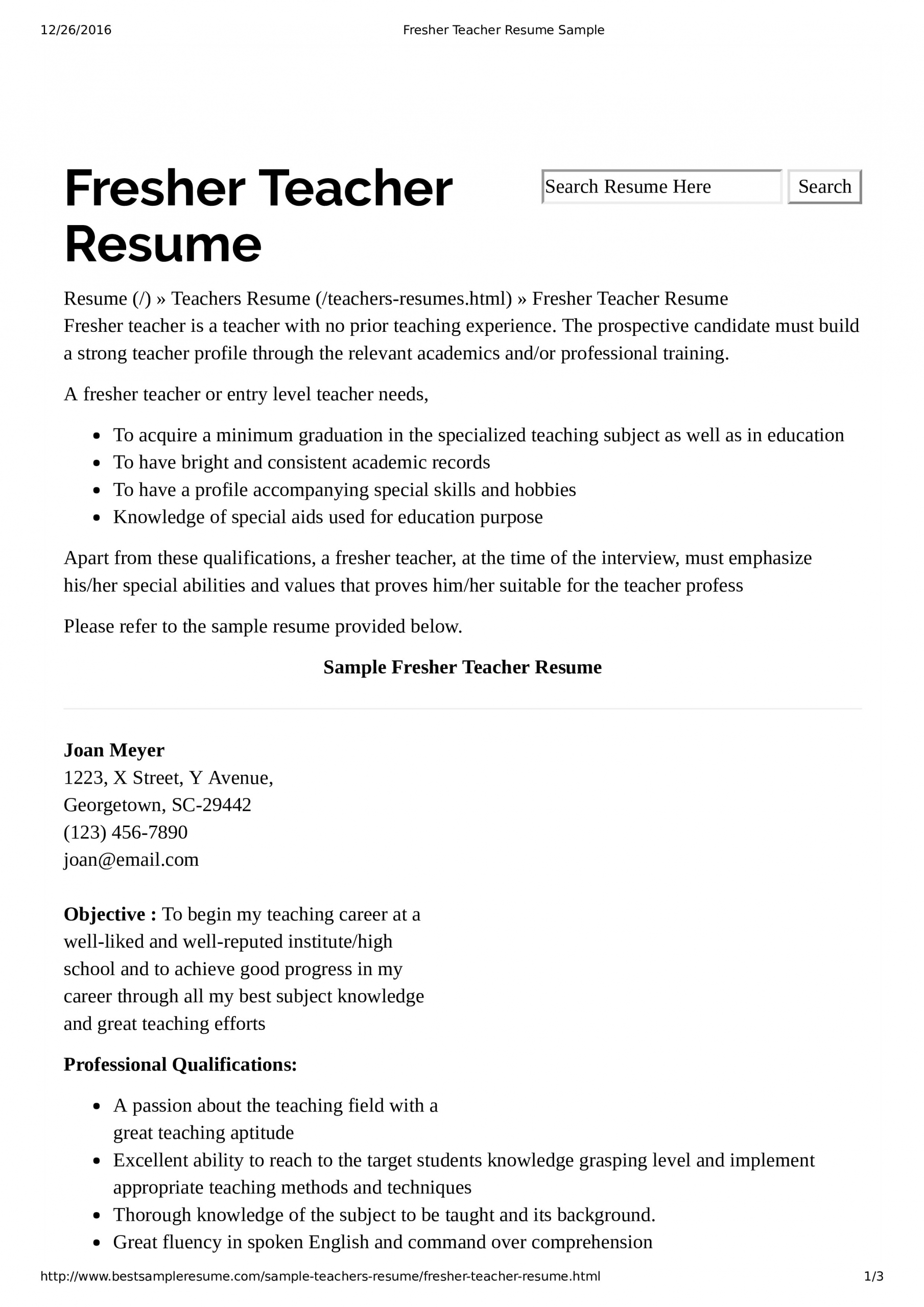 Sample Resume for Teachers without Experience Doc Preschool Teacher Resume without Experience