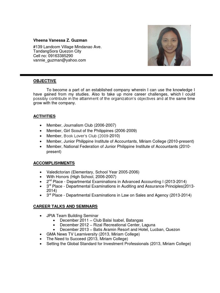 Sample Resume for Teaching Position Philippines Resume Philippines