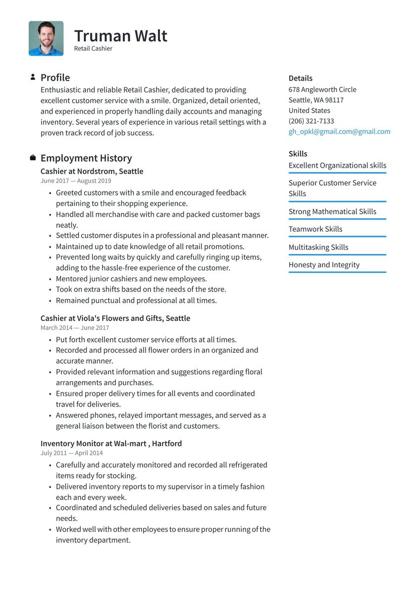 Sample Resume Objective for Cashier Position Cashier Resume Examples & Writing Tips 2021 (free Guide) Â· Resume.io
