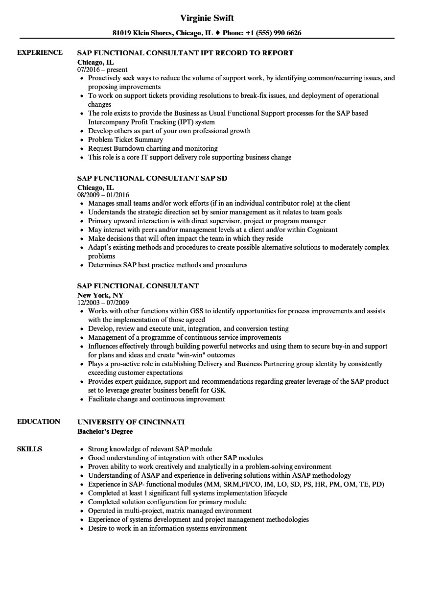 Sap B1 Functional Consultant Resume Sample Sap Fico Resume 5 Years Experience Download