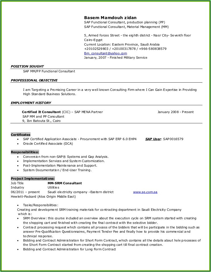 Sap Pp End User Resume Sample Sap Pp End User Resume Resume Resume Examples 1zv8rek93x