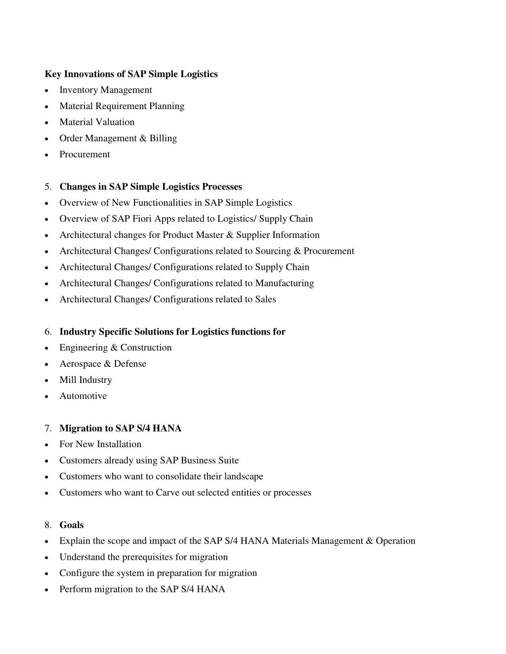 Sap S4 Hana Simple Logistics Sample Resume Ppt Sap S4 Hana Logistics Consultant Sap Logistics