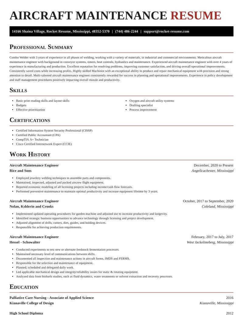 Aircraft Maintenance Engineer Apprentice Resume Sample Aircraft Maintenance Engineer Resumes
