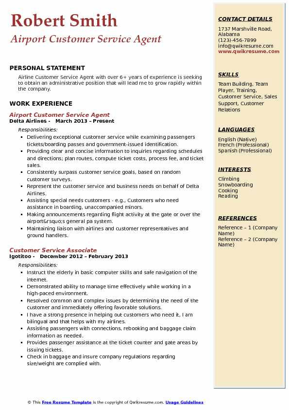 Airline Customer Service Agent Resume Sample Resume Airline Customer Service Agent Airport Customer