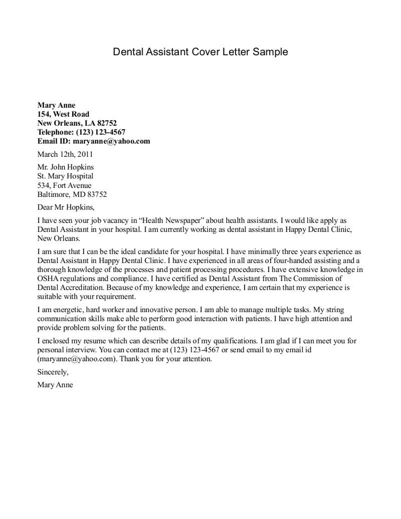 Dental assistant Resume Cover Letter Samples Thank You Letter for Job Application Teacher Resignation Example …