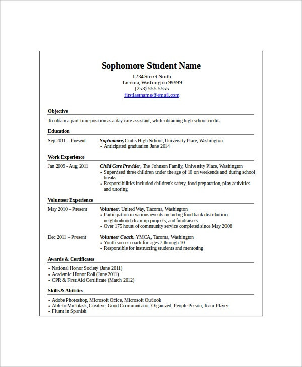 Entry Level Resume Samples High School Graduate 10 High School Student Resume Templates Pdf Doc