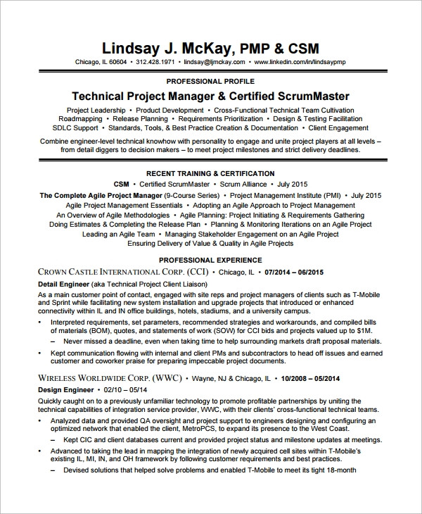 Entry Level Scrum Master Resume Samples Free 8 Sample Scrum Master Resume Templates In Pdf