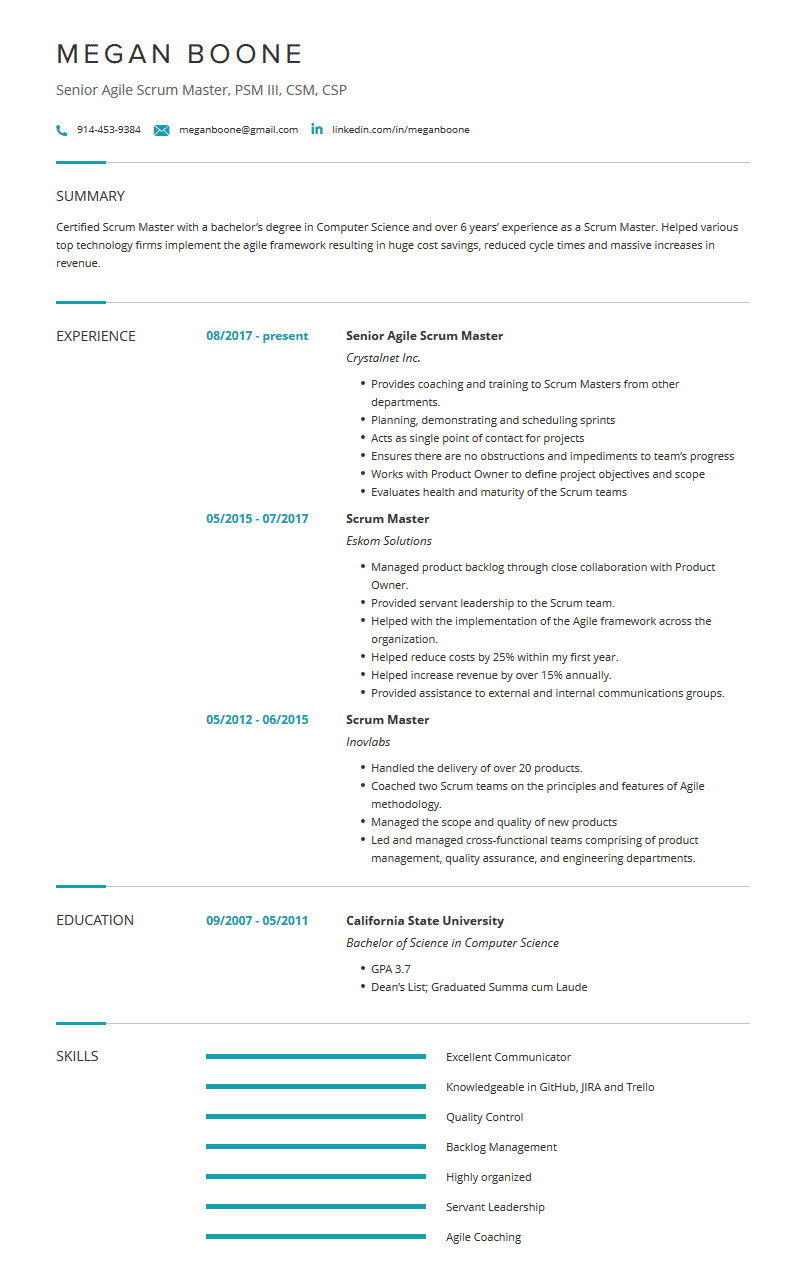 Entry Level Scrum Master Resume Samples Scrum Master Resume Examples Template and Resume Tips Entry Level Scrum Master Resume Samples Scrum Master Resume Examples Template and Resume Tips