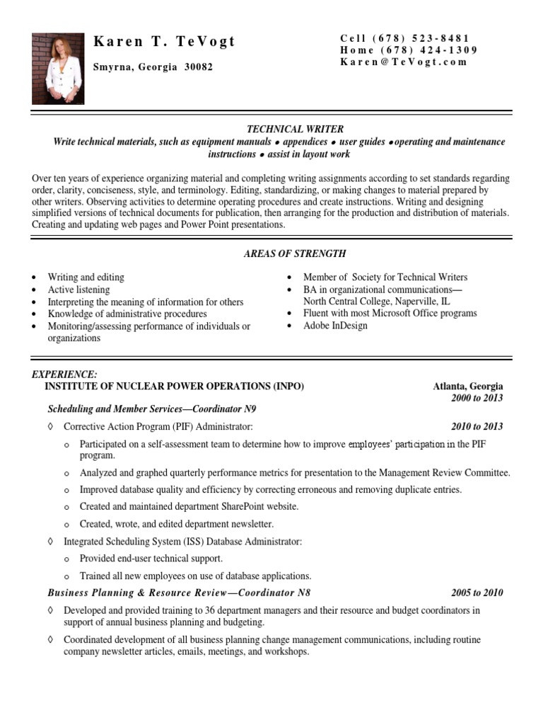 Entry Level Technical Writer Resume Sample Entry Level Technical Writer In atlanta Ga Resume Karen