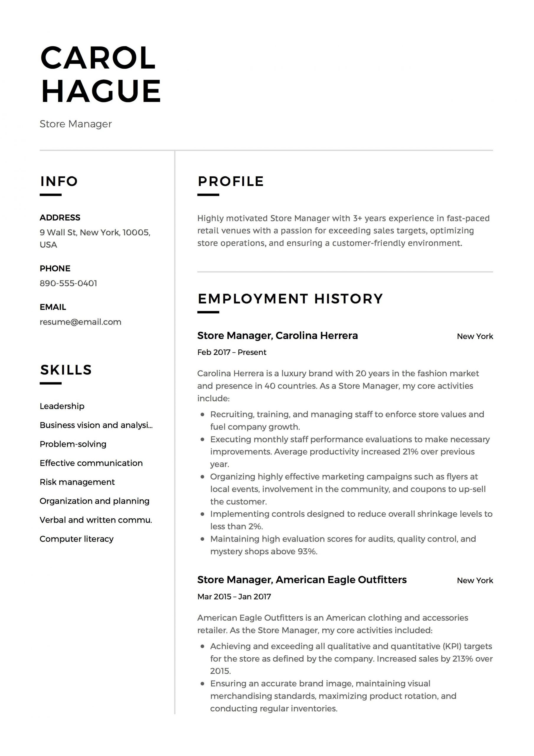 Free Sample Resume Retail Store Manager 9 Store Manager Resume Samples Ideas Manager Resume, Resume …