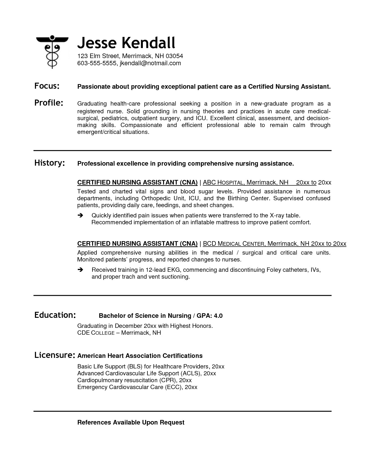 Nurse Sample Resume with Job Description 12 13 Sample Resume for Nurses with Job Description