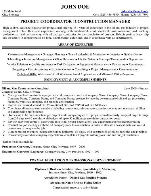 Oil and Gas Field Electrical Engineer Resume Sample Project Manager Resume Sample