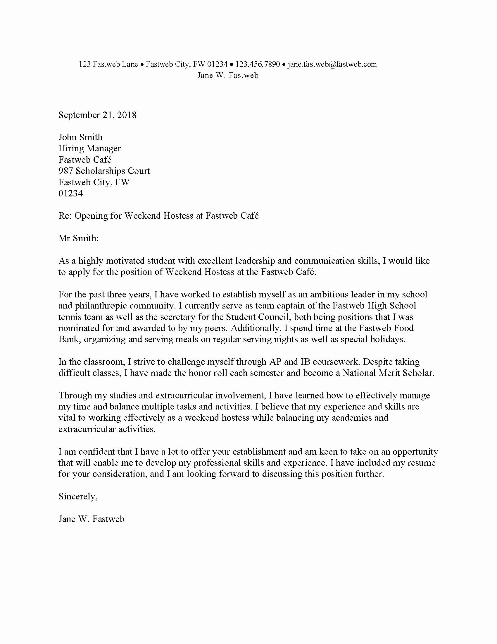 Sample Cover Letter for Resume Part Time Job Cover Letter or Resume First Inspirational First Part Time