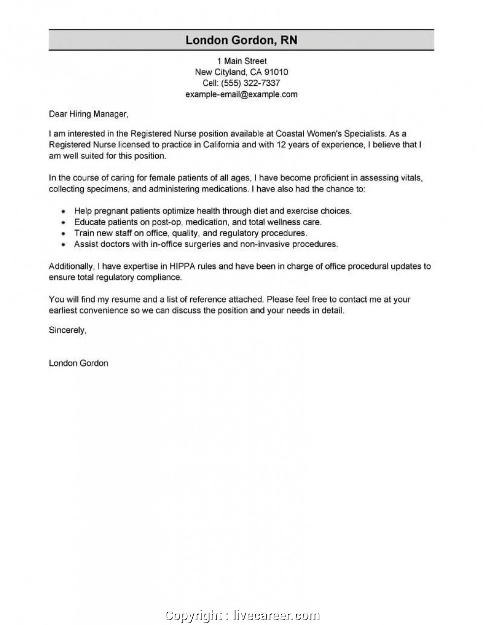 Sample Cover Letter for Rn Resume top Nursing Resume Cover Letter Best Registered Nurse