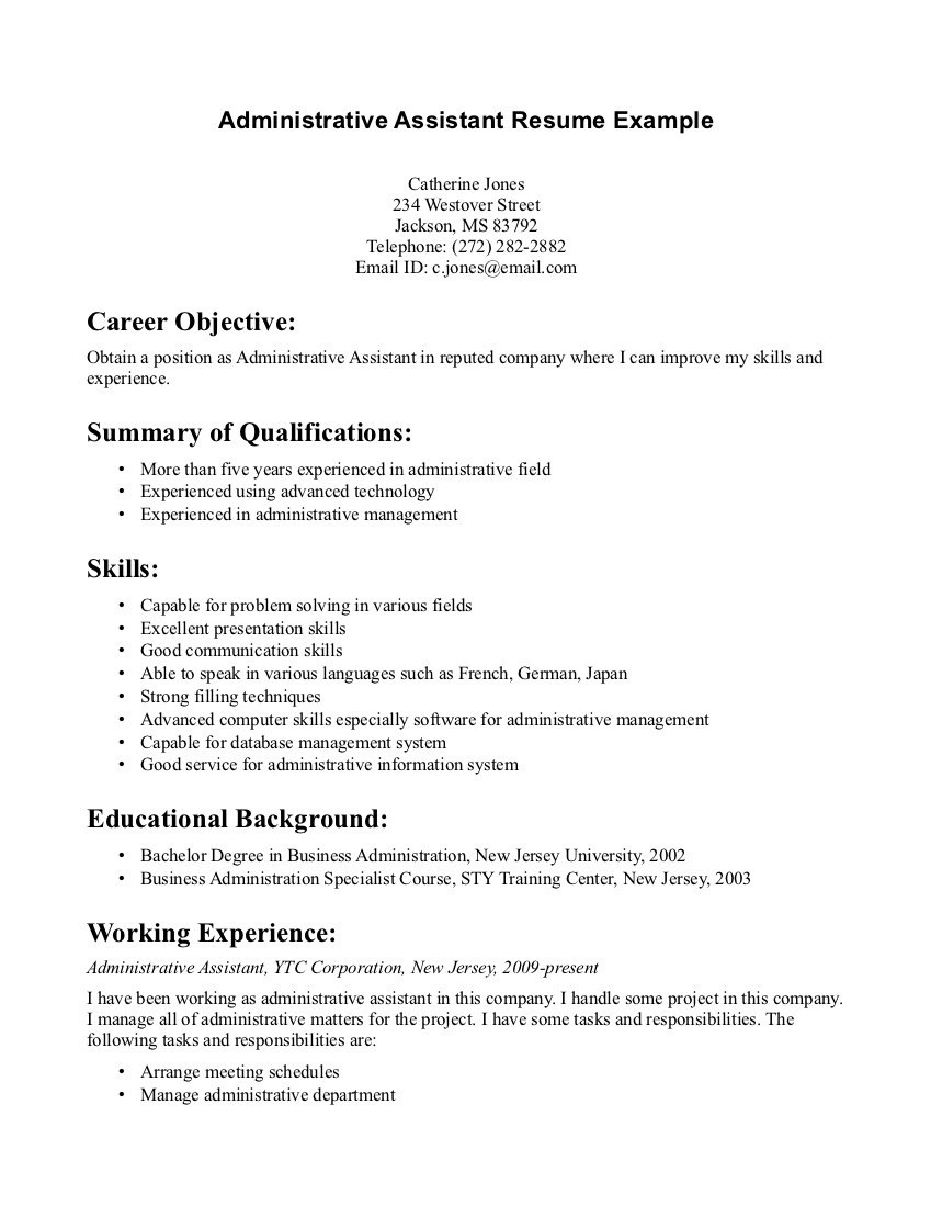 Sample Objective for Executive assistant Resume Career Objective for Ms – Derel Sample Objective for Executive assistant Resume Career Objective for Ms – Derel