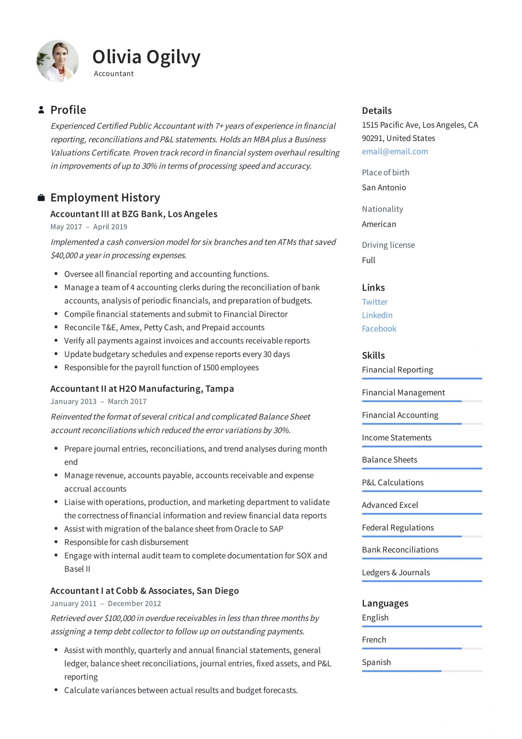 Sample Of Functional Resume for Accountant Accountant Resume & Writing Guide  12 Resume Templates Pdf