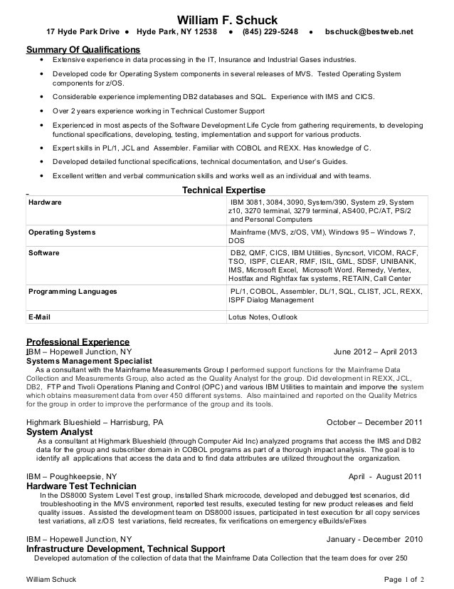 Sample Resume for 5 Years Experience In Mainframe Sample Resume for 2 Years Experience In Mainframe