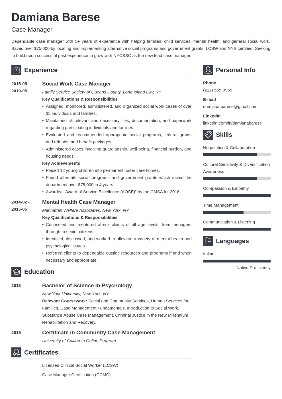 Sample Resume for A Case Manager Case Manager Resume Samples [objective & Job Description]