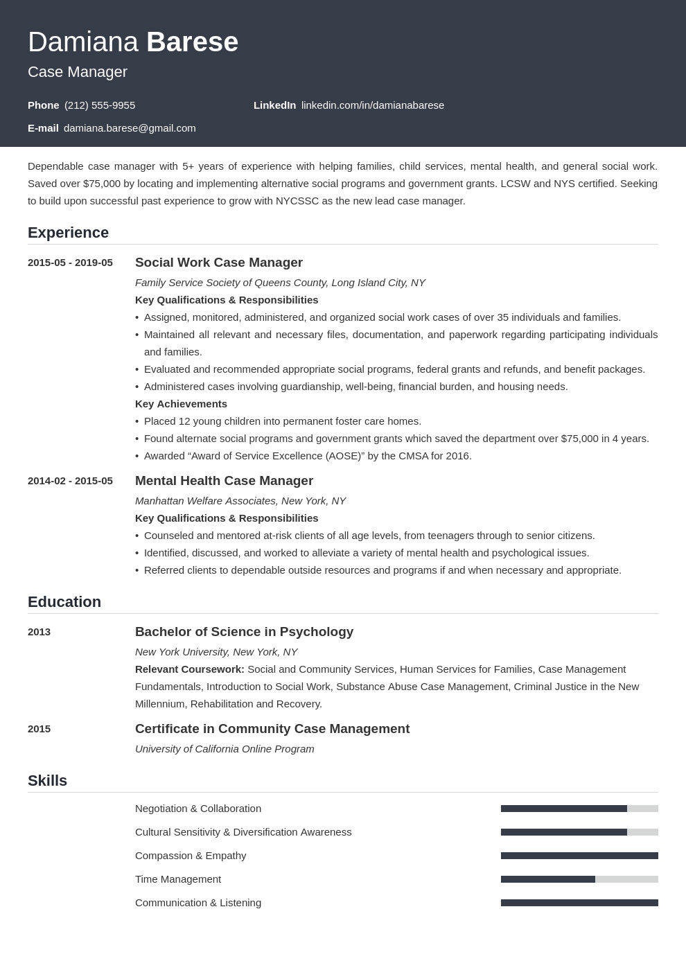 Sample Resume for A Case Manager Case Manager Resume Samples [objective & Job Description]