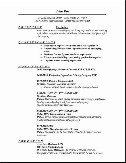 Sample Resume for A Custodian Position Custodian Resume Examples Samples Free Edit with Word