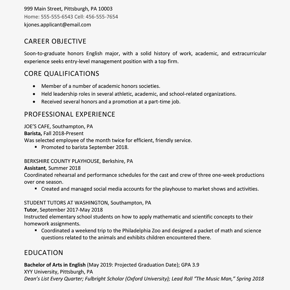 Sample Resume for A High School Graduate High School Graduate Resume Example Work Experience