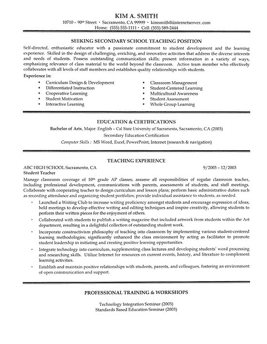 Sample Resume for A High School Teacher High School Teacher Resume Template