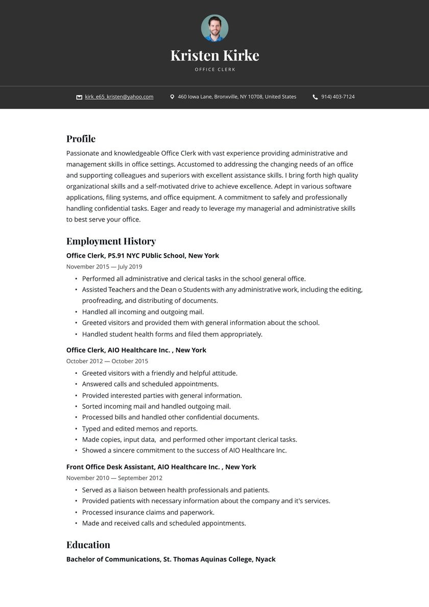 Sample Resume for Clerical Office Work Office Clerk Resume Examples & Writing Tips 2021 (free Guide) Sample Resume for Clerical Office Work Office Clerk Resume Examples & Writing Tips 2021 (free Guide)
