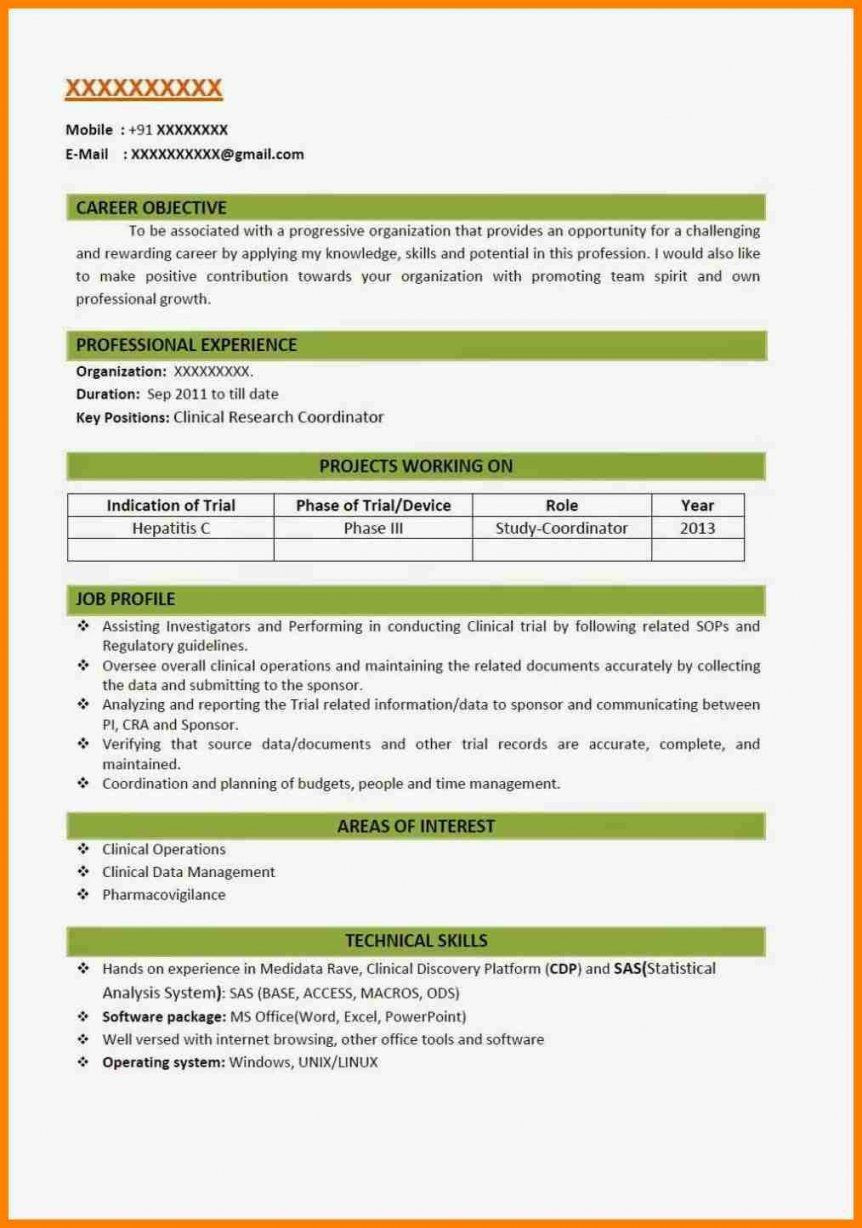 Sample Resume for Clinical Data Management Fresher attractive Resume Templates Free Download for Freshers