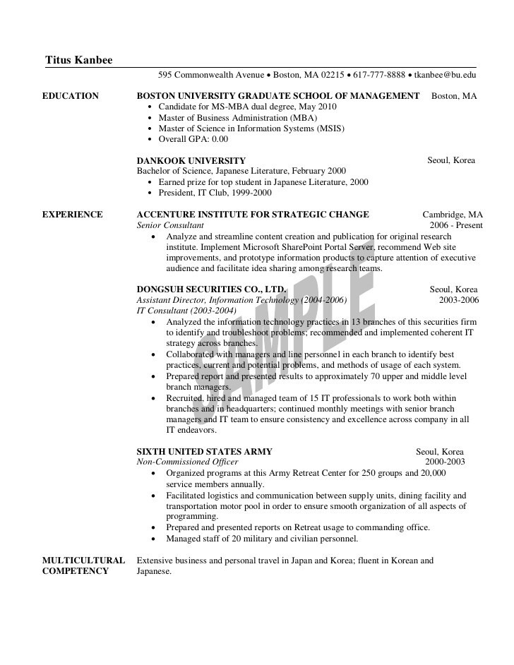 Sample Resume for Executive Mba Application Sample Resume for Executive Mba Application Mba Ivy League